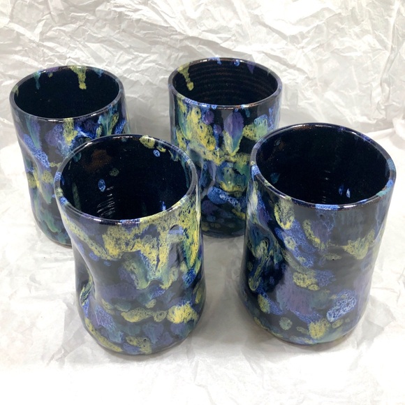 SET of 4 CERAMIC HANDMADE MUGS - Picture 2 of 12